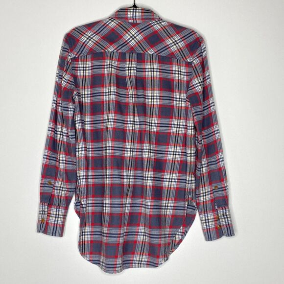 J. Crew Boyfriend Plaid Flannel Button Down Shirt Women's Size 00 - Picture 2 of 6